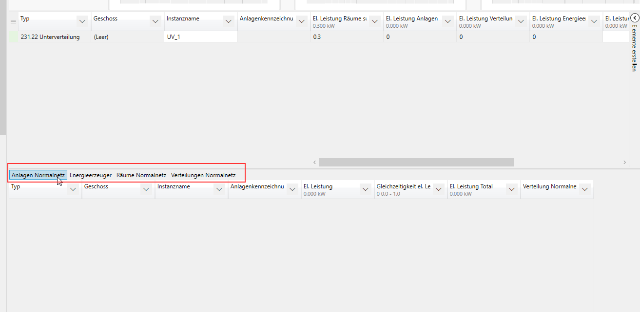 Ausstattungsliste Registerkarten