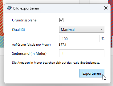 Dialog Bildexport neu