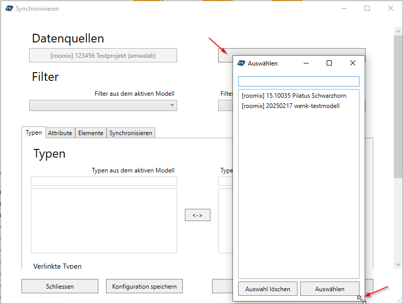 Dialog Quelle wählen