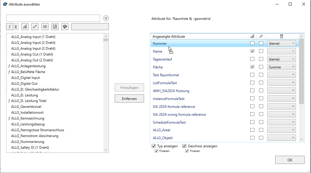 Autoscroll Attribute auswählen