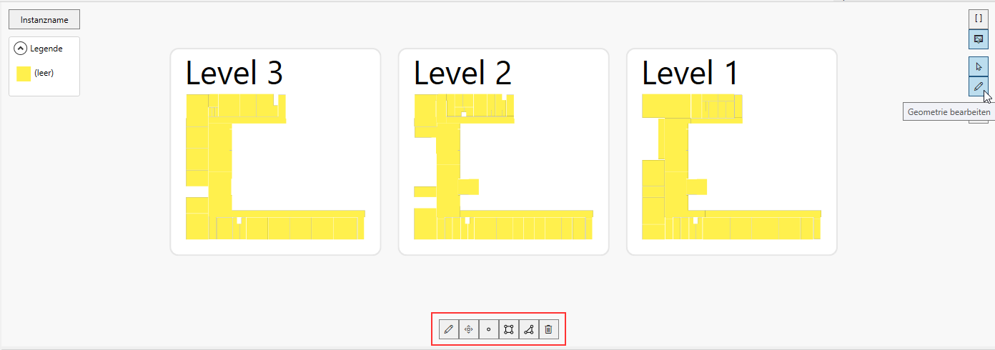 Geometrien bearbeiten Button