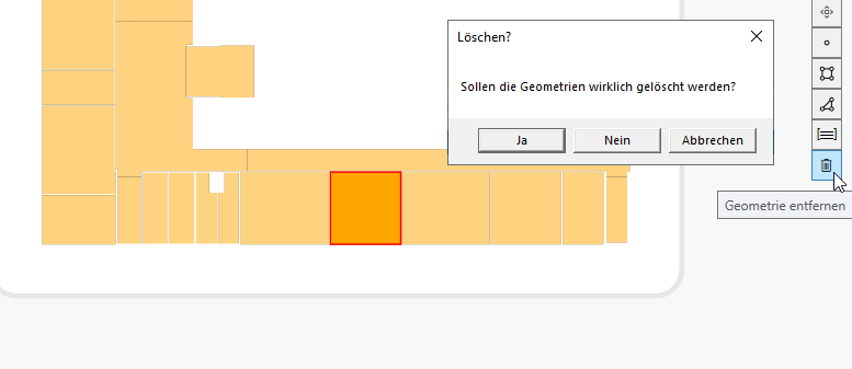 Geometrie Löschen Hinweis