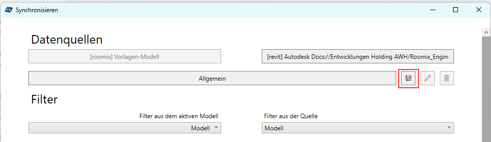 Synch Konfig speichern