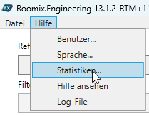 Kontextmenü Statistiken