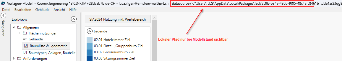 Modellstand oder produktive DB
