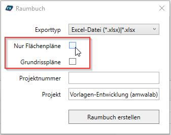 Nur Flächenpläne exportieren